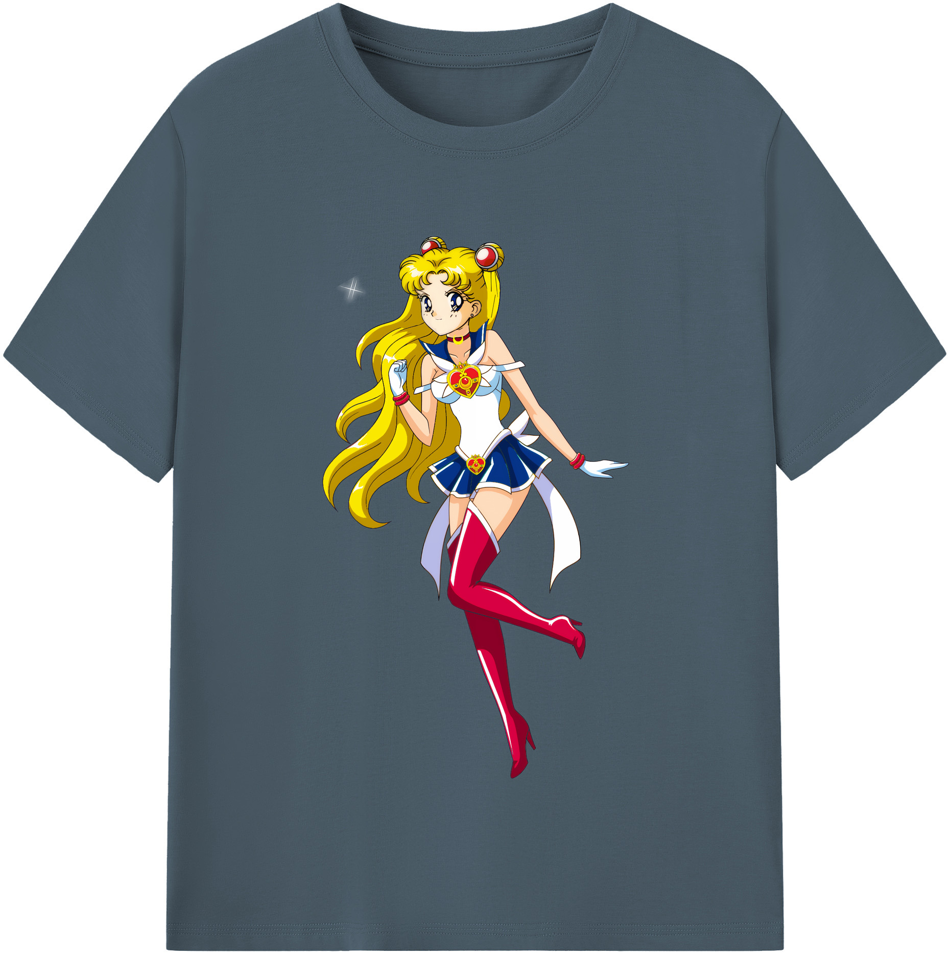 （画像用） 美少女戦士セーラームーン 月野 うさぎ つきの うさぎ Sailor Moon Tsukino Usagi 綿100％半袖Tシャツ（フロントプリント）